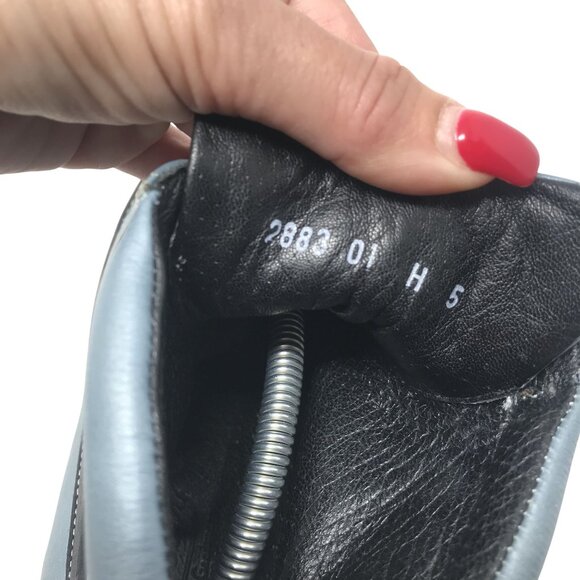 Vintage Paraboot Leather Lace-Up Ankle Boots US 7 Blue Rubber Sole Casual Shoes - Picture 9 of 10